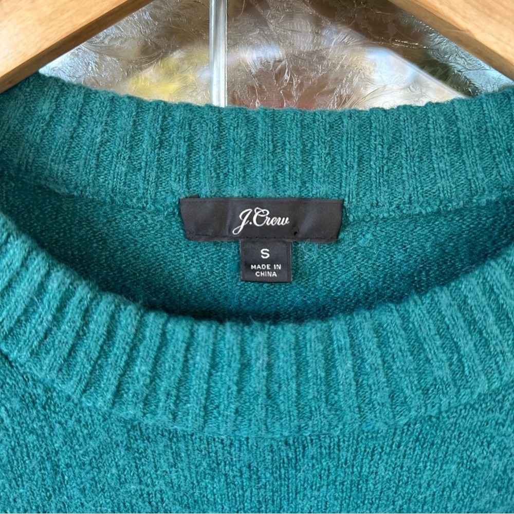 J crew small green merino wool alpaca nylon blend sweater functional buttons - Picture 3 of 5